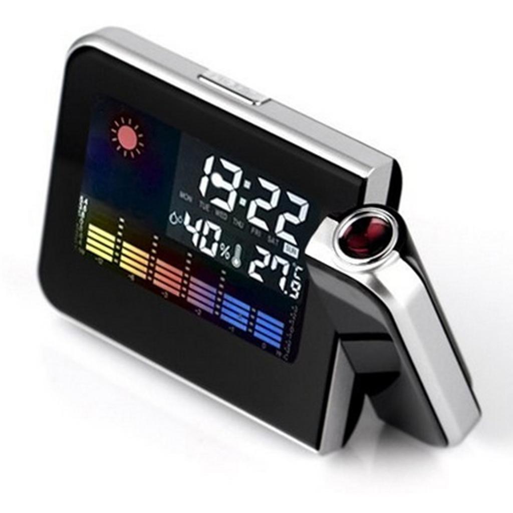 Projection Alarm Clock with USB Charging Port and LCD Time Display