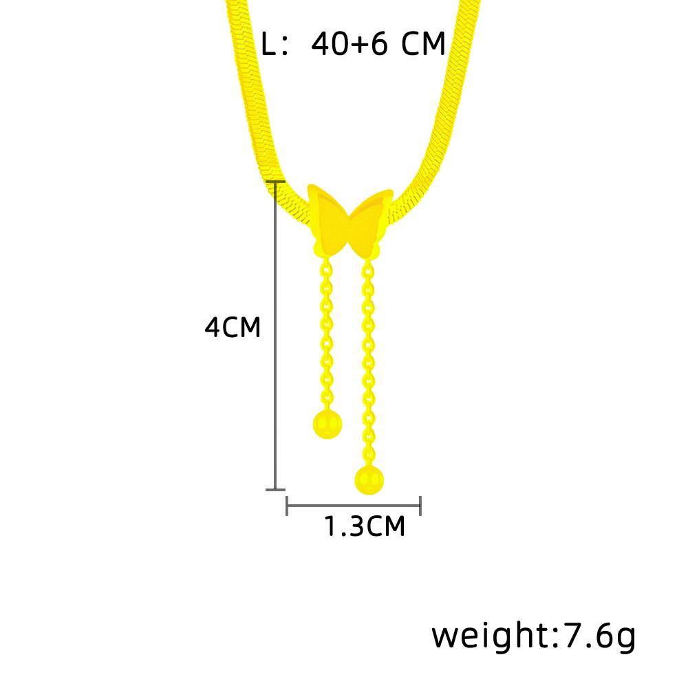 

Ожерелье в виде бабочки с бахромой, женский нишевый дизайн, цепочка свитера, темперамент, усовершенствованная цепочка на шею, взрывы, титановые цветные украшения. золотой