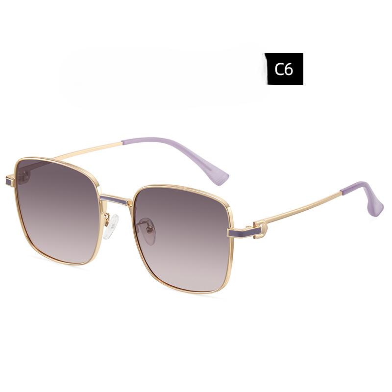 Metal Frame Polarized Sunglasses Female Elegant and Fashionable Commuter Wind Polarized Sunglasses Summer UV Glasses.