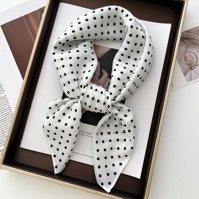 1Pc Polka Dots Square Scarf Women Luxury Beach Scarf Fashion Lady Hair Head Bandana Wraps Female Neckerchief Hijab Shawl
