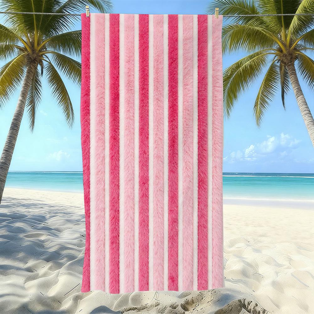 Populaire gestreepte bedrukte strandlaken Sneldrogend Zandvrij Volwassen Zwem Bad Handdoek Microvezel Handdoek