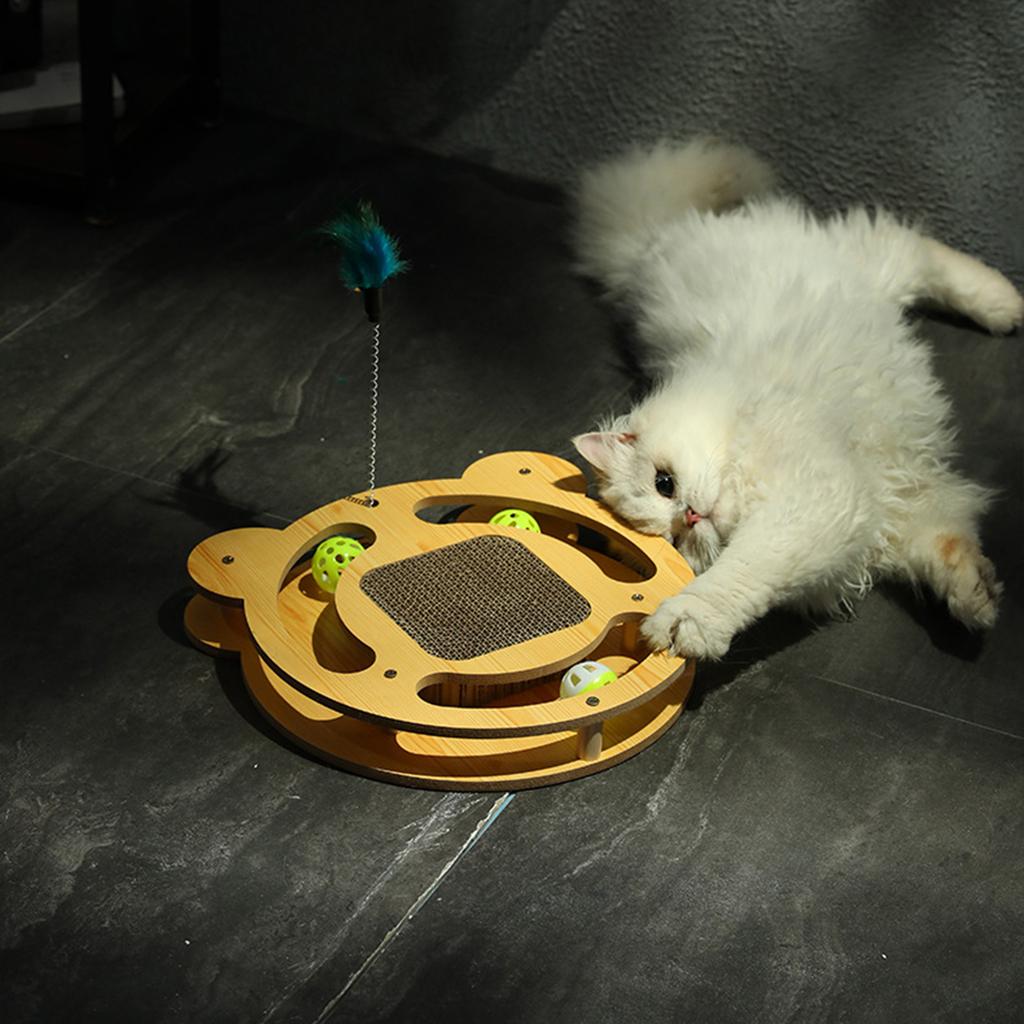 Cat Scratcher Board Wear Resistant Cat Scratching Board Toy with Ball Multifunction Grinding Claw