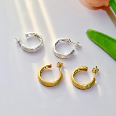 Earrings Heavy Industry Frosted Ear Buckles Exquisite Simple Niche Ins Niche Premium Earrings Versatile Jewelry