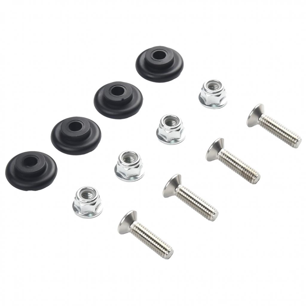 12 Stück Buchsenpad 4er-Set ABS Schwarz Gepäck Motorrad