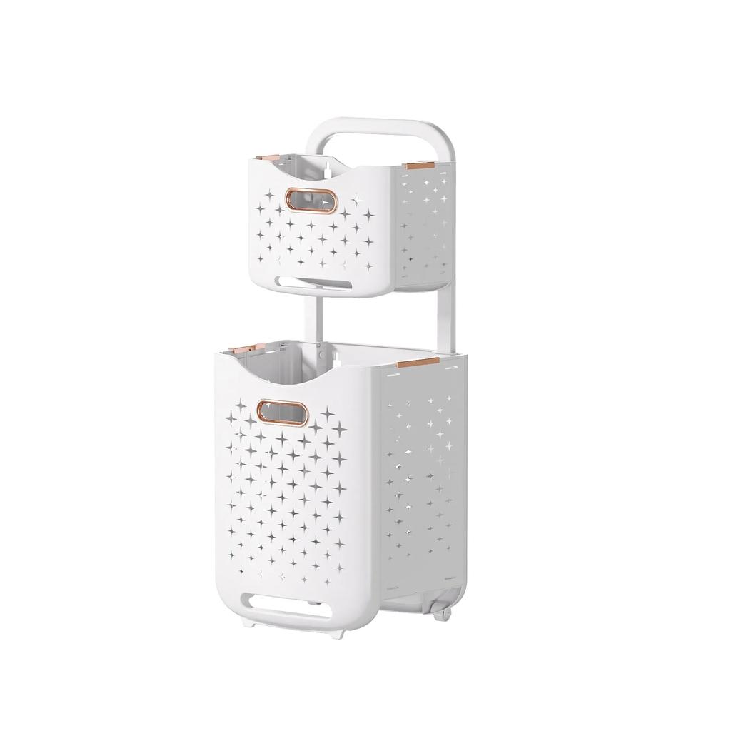 Movable Foldable Laundry Basket Dirty Clothes Storage Basket Clothes Storage Rack Bathroom Organizer Home Daily Storage Supplies