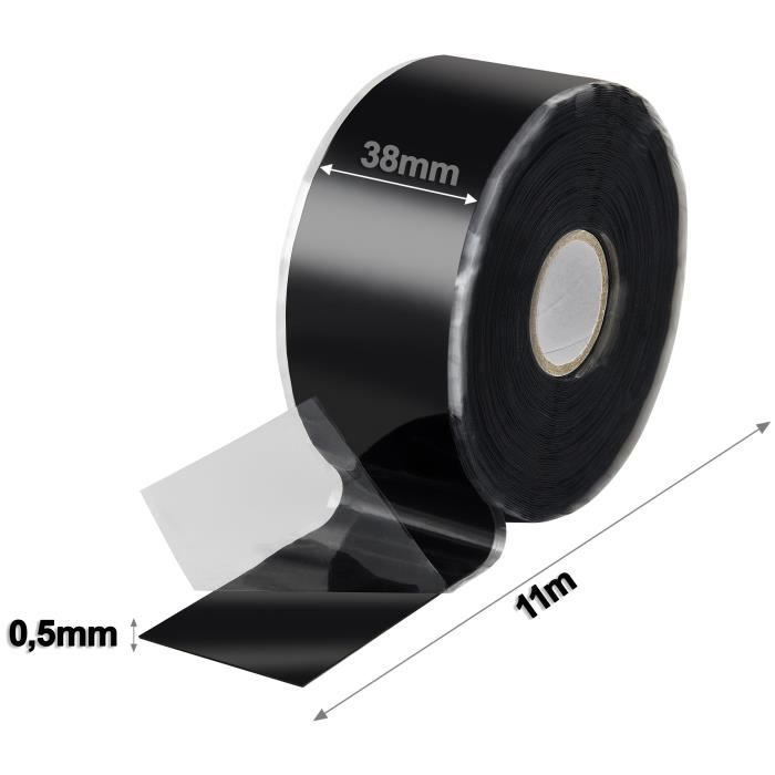 Ruban en silicone auto-agrippant - poppstar - 11m - étanche - 38mm - résistance thermique -30°c à 100°c