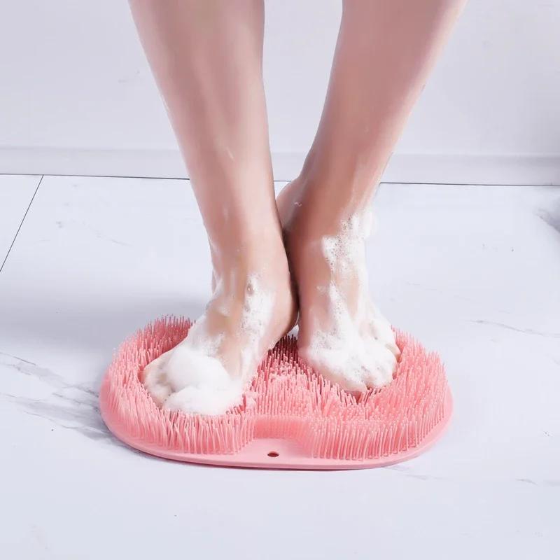 Badezimmer Anti-Rutsch-Pad für Fußwäsche, Silikon-Fußwaschbürste, Bad-Fußmassage-Pad-Matte, Duschmassage