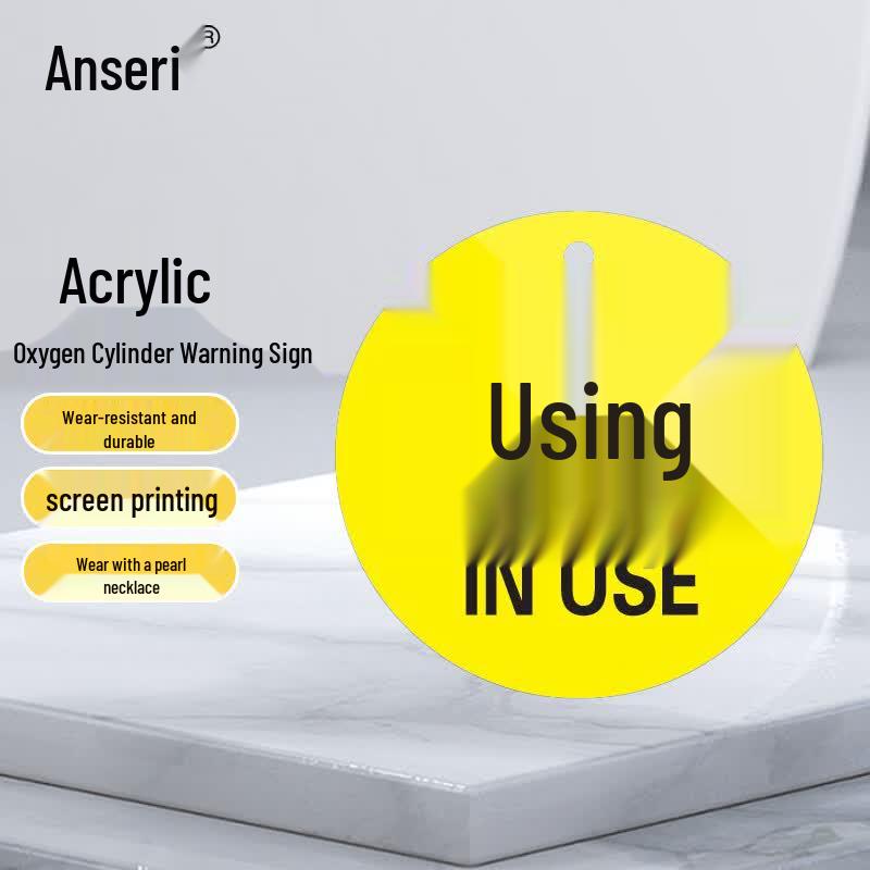 Acrylic Oxygen Cylinder In Use Warning Sign