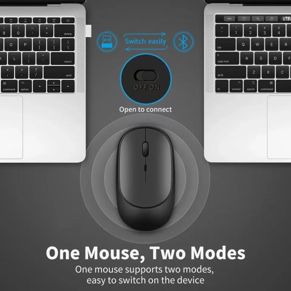 Mute Mice USB Rechargeable Mouse Gamer Dual Modes Bluetooth-compatible 2.4G Wireless Mouse For Laptop Pad Tablet Macbook Mause