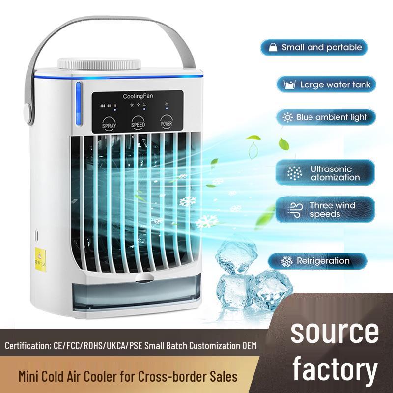 Portable USB Air Cooler & Humidifier: Compact Desktop Fan for Home & Office