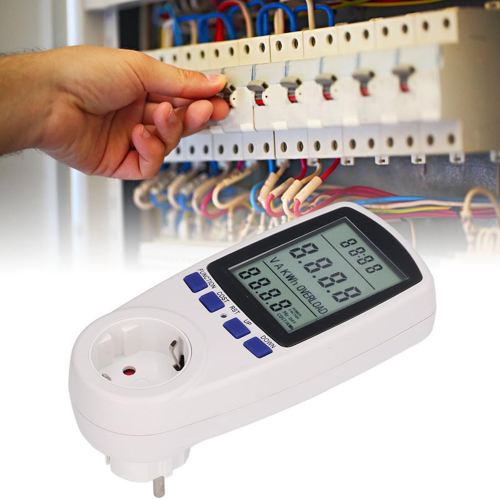 Multifunctional Power Meter Digital Voltage Current Tester Monitor EU Plug 230V AC