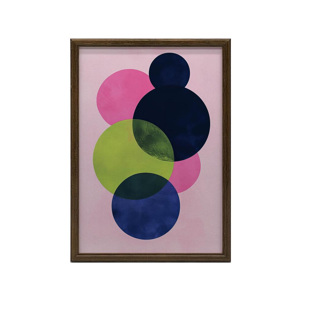 Abstrakcyjny Wzór Kręgów Abstrakcyjny Wzór Kręgów, 50X70 Cm, Rama Drewniana Ciemny Brąz, Papier Matowy 230 Gsm
