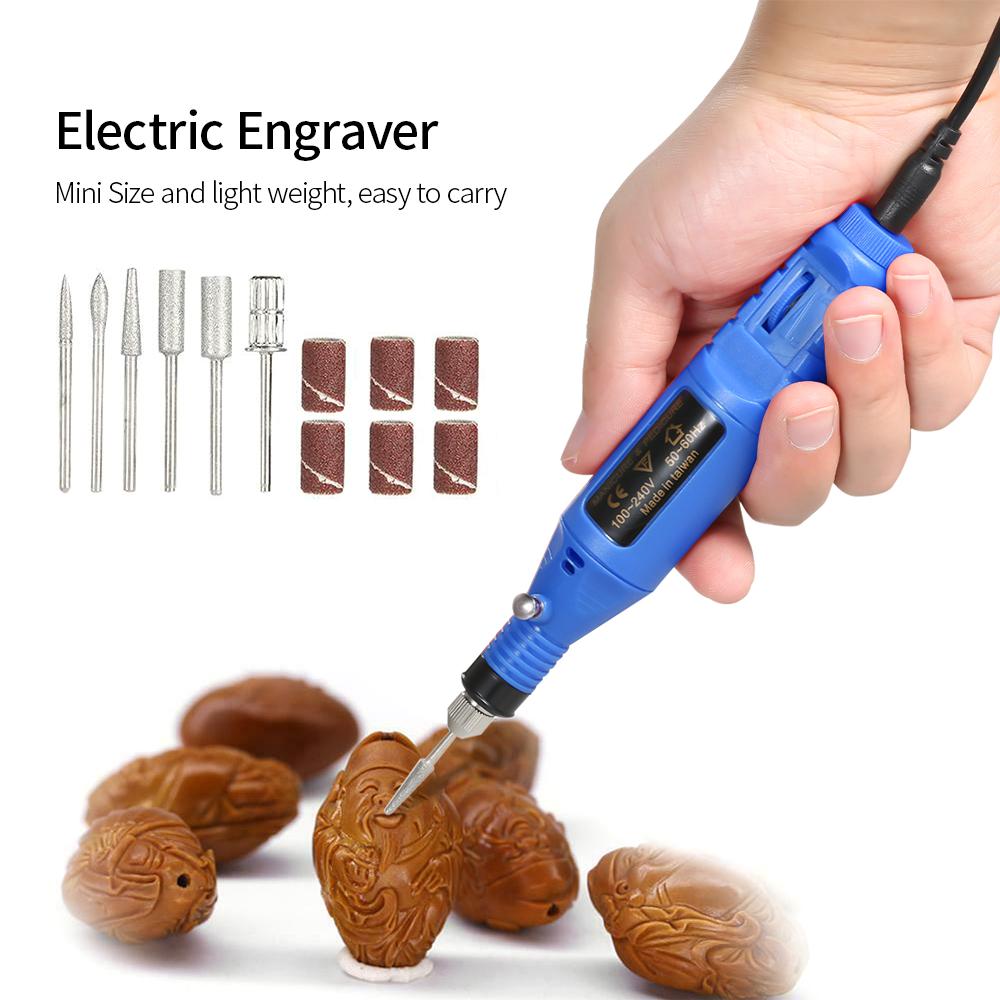 14pcs 100V-240V Mini Electric Grinder Drill Tool Variable Speed Rotary Engraving Pen Carve Tool Set for Milling Polishing