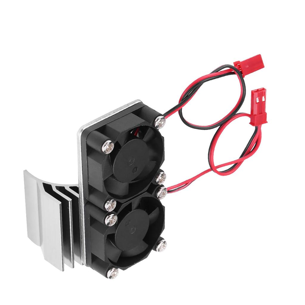 540  550 Motor Twin Cooling Fan Heat Sink With for 110 Scale Electric RC Car Silver