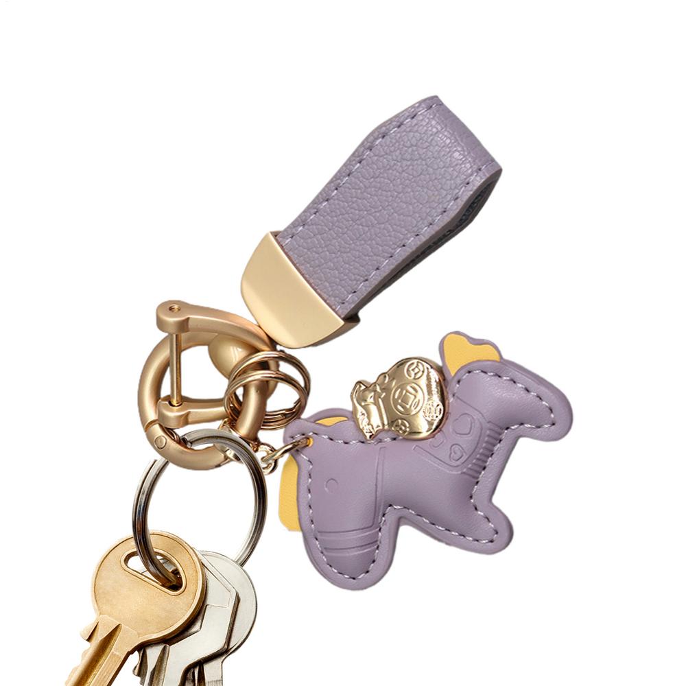 PU Leather Horse Bag Charm Decoration Pendant PU Leather Key Chain Charm Exquisite Car Purse Bag Ornament Collection For