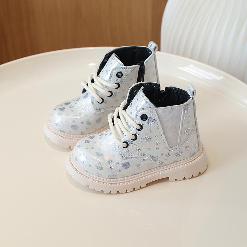 Stivaletti alla Caviglia da Ragazza Stile Principessa Stivali alla Moda per Bambini Cerniera Laterale 2025 Nuovissimi Stivaletti Corti per Bambini Dolci Eleganti in Pelle PU