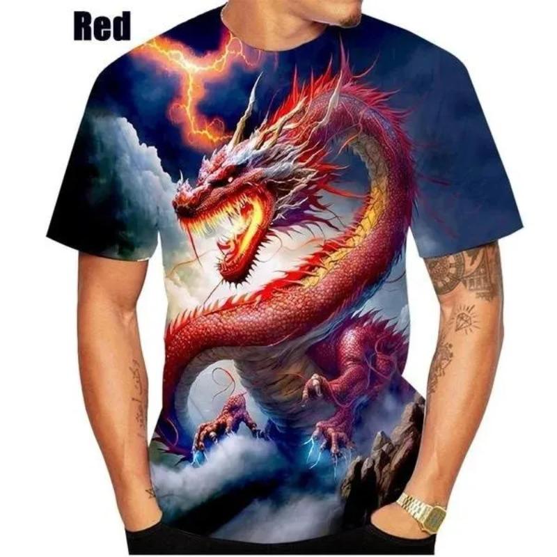 Hot Sale Fashion Chinese Dragon Men Women Spring Summer 3D Printed Short Sleeves Casual Fashion Round Neck T-Shirt