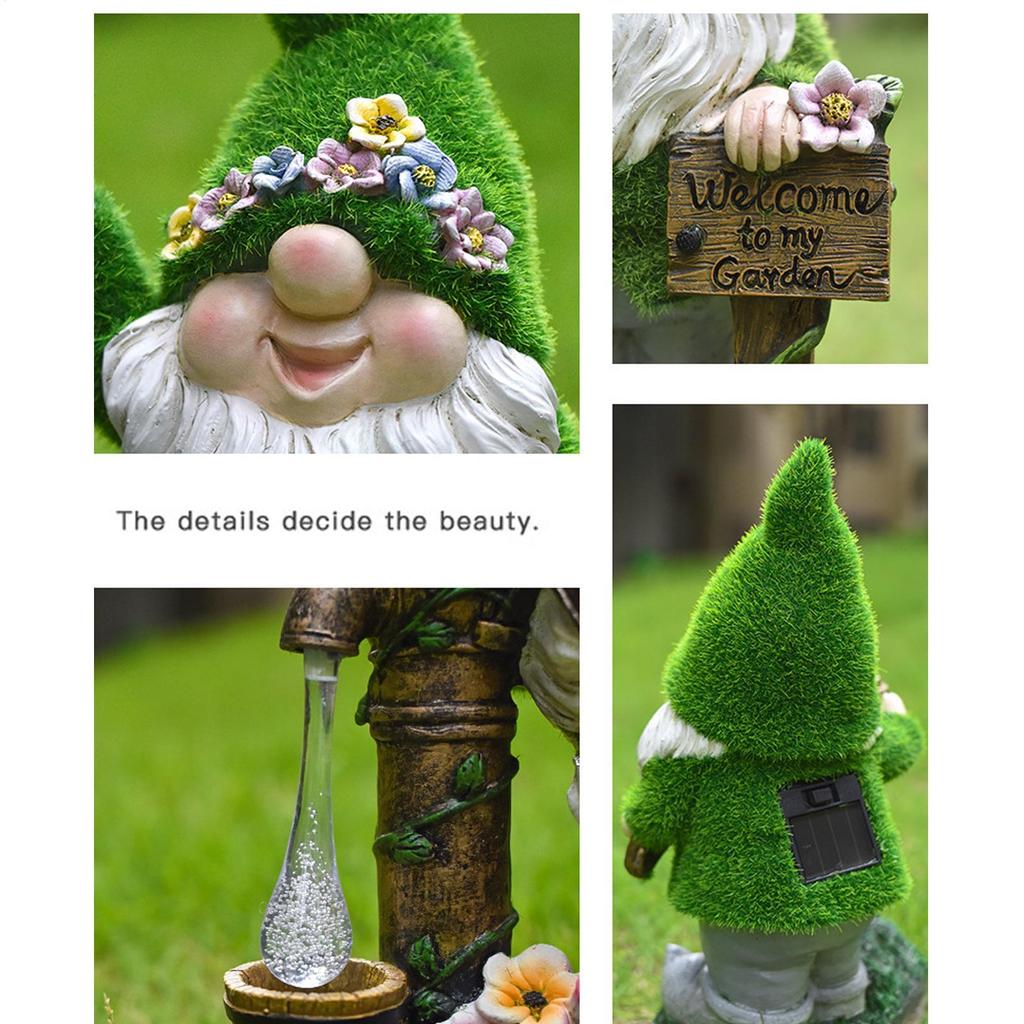 Decorazioni Gnomi Per Giardino Solare Carino Gnomo da Giardino Con Lanterna Illuminazione Paesaggistica Statua Gnomo da Giardino Alimentata a Energia Solare