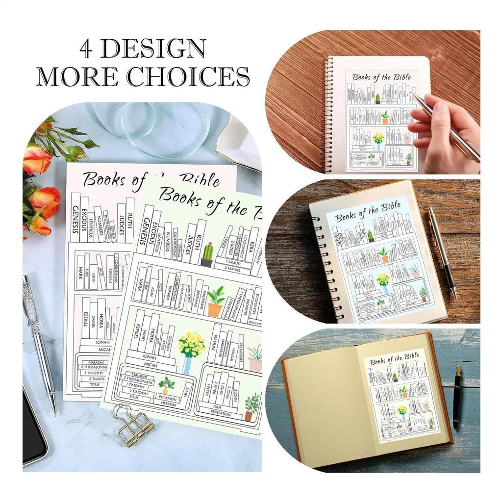 Bible Decals 8pcs/set Books Of The Bible Stickers Bible Book Study Reading Aid Christian Journaling Stickers Bible Chapter Stick
