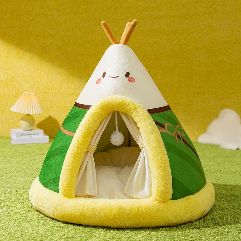 Warm and Windproof Triangle Yurt Tent for Dogs In Autumn and Winter Teddy Small Dog Warm Cat Nest Pet Nest