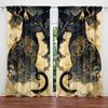 2 Stück Moiré Katze bedruckter Vorhang für Heimdekoration - Stangentasche Fensterbehandlung für Schlafzimmer, Büro, Küche, Wohnzimmer und Arbeitszimmer