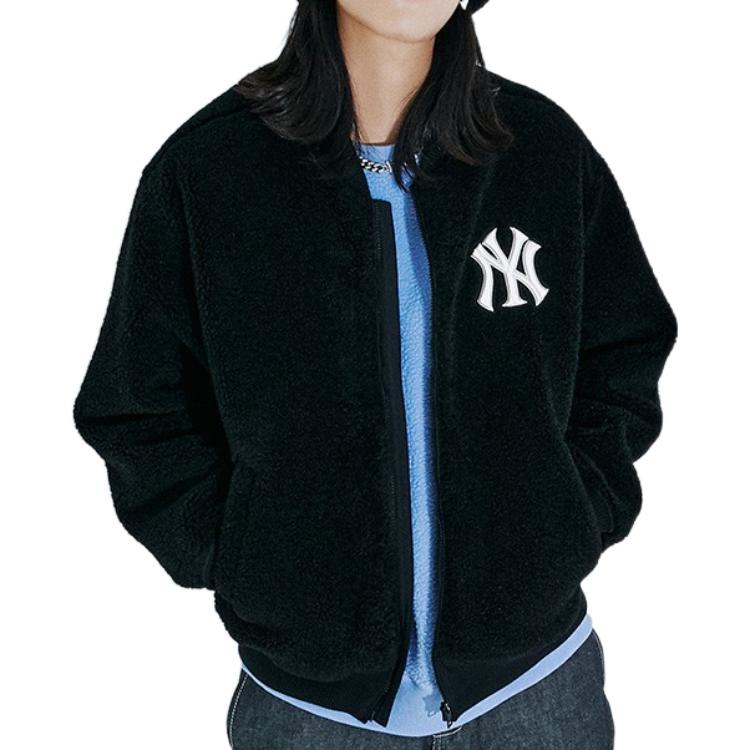 MLB New York Yankees Velvet Jackets Unisex Black Baseball Collar Thickened 3AJPF0116-50BKS