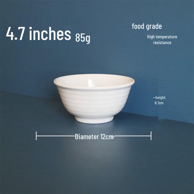 Ren Zhi Da A5 Melamine White Rice & Soup Bowls