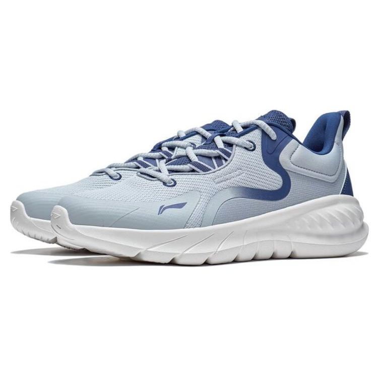 Li-Ning Easy Flex Soft Resilient Breathable Slip Resistant Durable Low Top Running Shoes Men sneakers Gray Blue ARST073-5