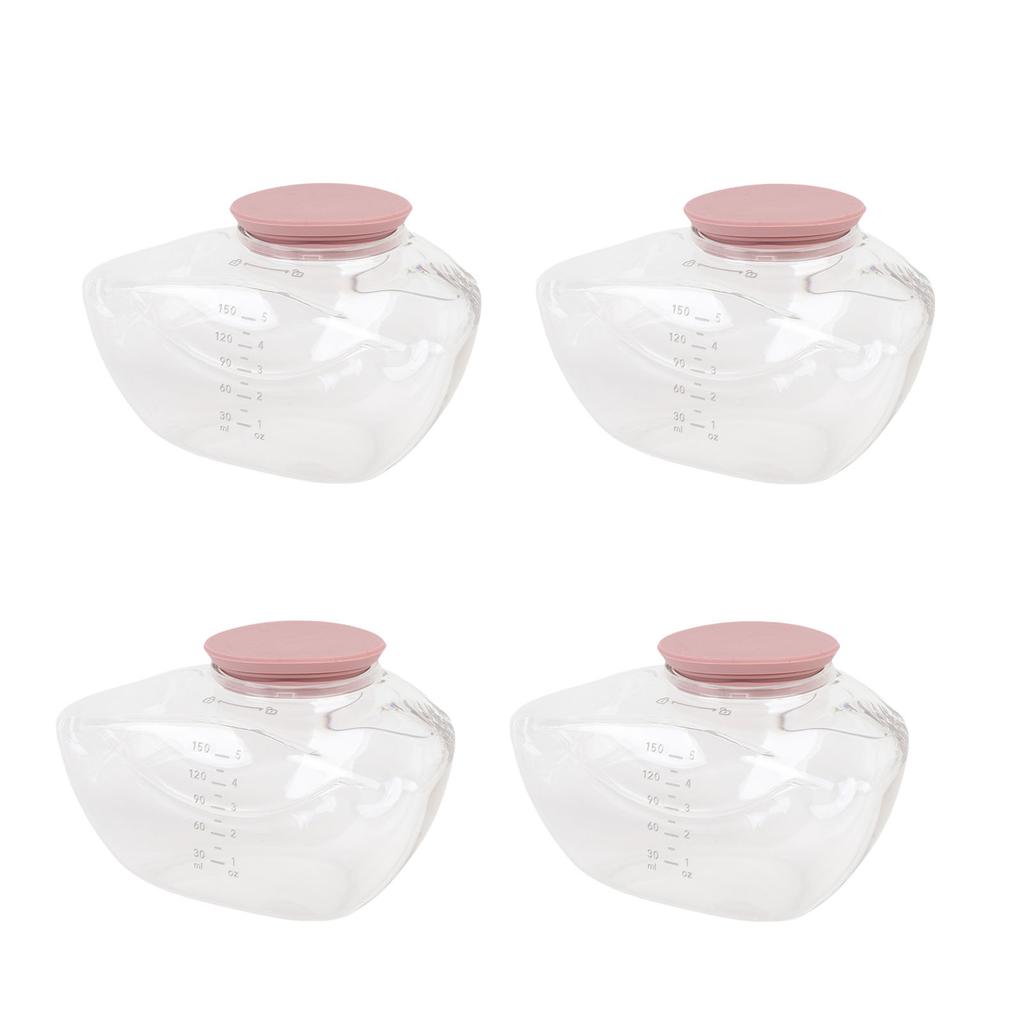 4 ks Sběrná nádobka na mateřské mléko pro nositelnou odsávačku mateřského mléka Momcozy M9, Sběrná nádobka na mléko, Příslušenství pro kojení, 150 ml