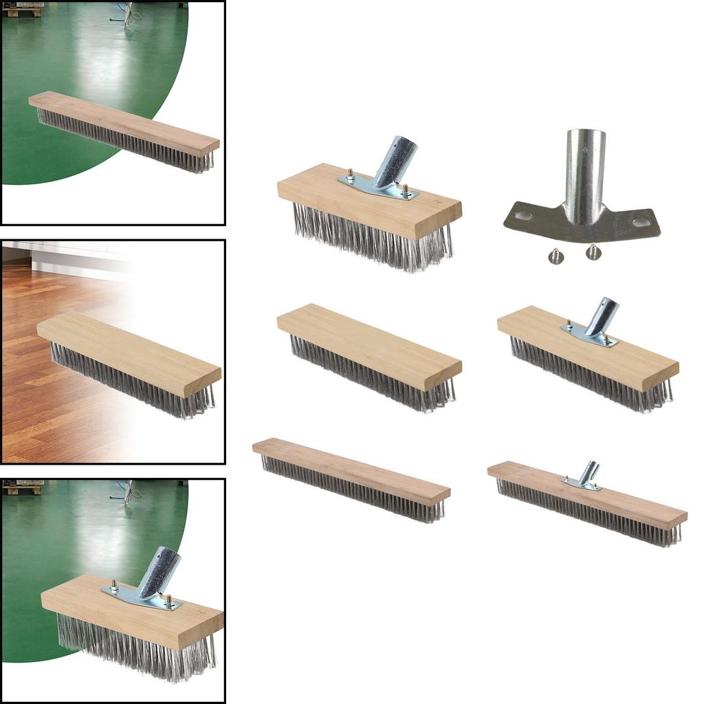 Wire Brush Concrete Brush Rust Removal Scrubbing Pool Garage Patio Kitchen Handle Wire Brush