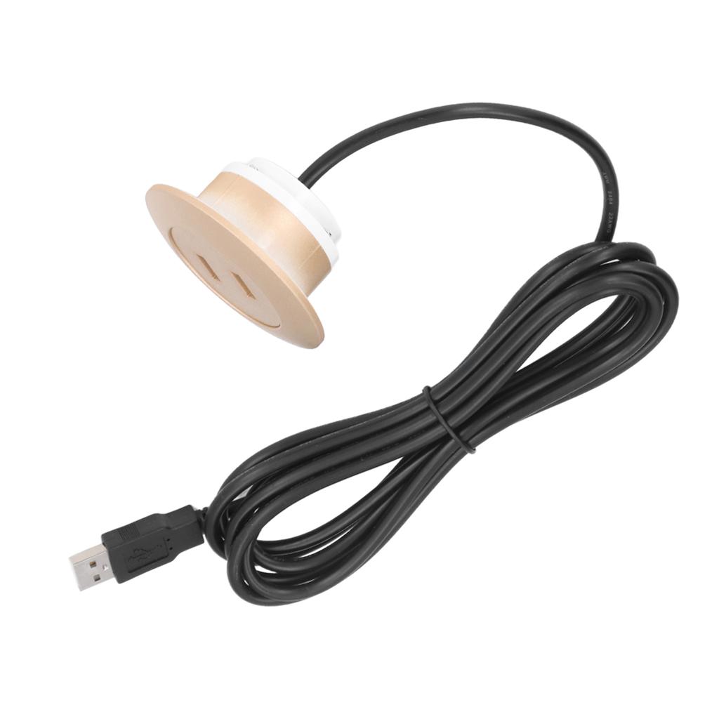 Nabíjecí zásuvka USB pro pohovku, zapuštěná montáž, dvojitá nabíjecí zásuvka USB pro domácí použití, zlatá