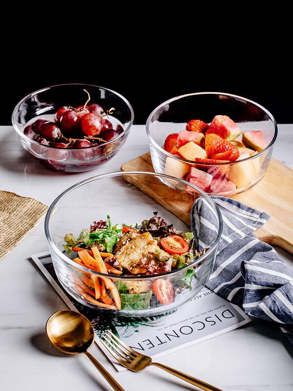 Wawo Heber Japanischer Stil Transparentes Glas Salatschüssel Set