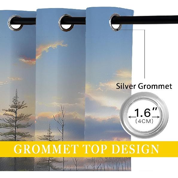 Whitetail Deer Blackout Curtains for Girls Boys Home Decor, Forest Hunting Wildlife Autumn Nature Grommet Thermal Insulated Drapes Darkening Window