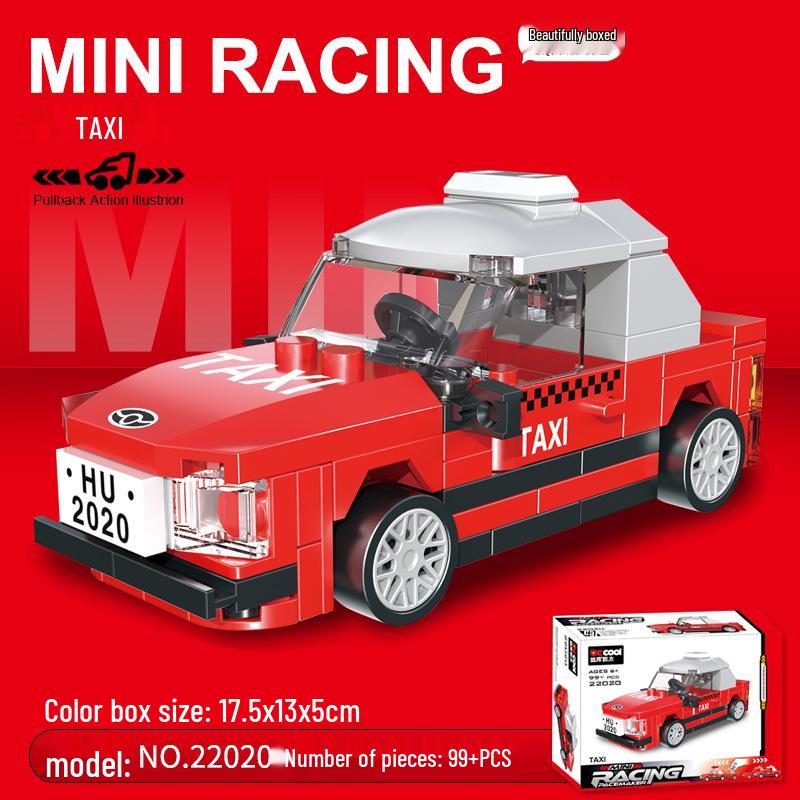 Pull-Back Assembly Toy Set: Campervan, Race Car, Ambulance, Fire Truck