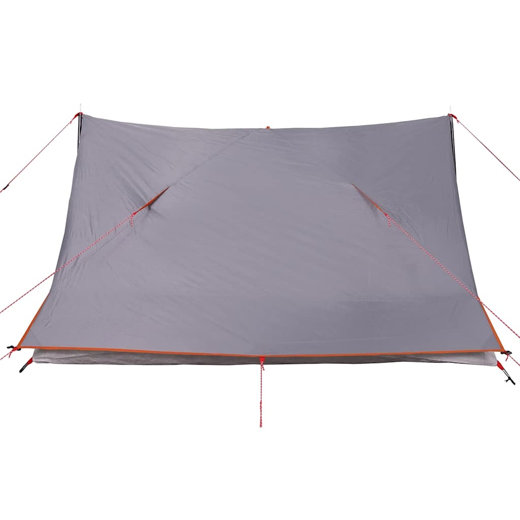 2 Person Camping Tent Grey and Orange Waterproof