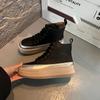 thick-soled high-top little white shoes for women's spring new casual heightening retro board shoes versatile design shoes for women