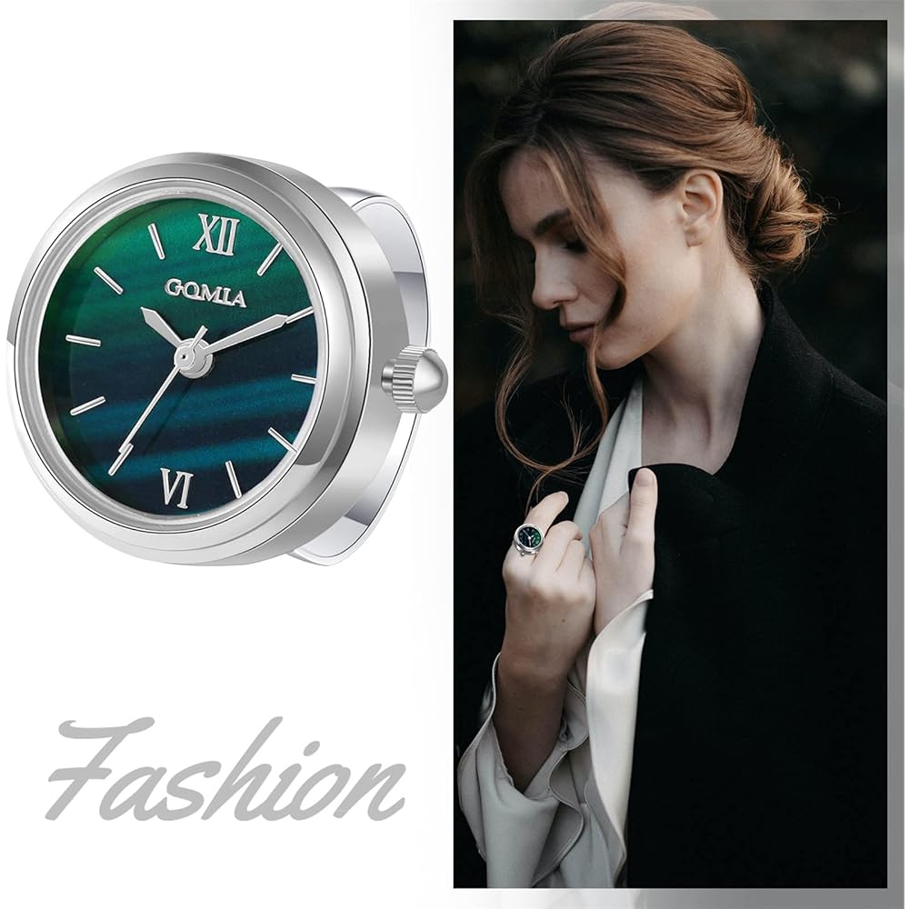 Silver Ring Watch Women's Analog Fashion Accessory Free Size 3ATM Waterproof Roman Style