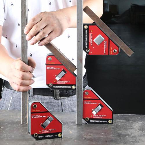 LISHUAI Powerful Single Switch Neodymium Welding Magnet Holder On/Off Switch Magnetic Clamp/Magnetic Square 45/90 Degrees Large Size WM1-4590L