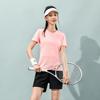 Li-Ning Solid Color Breathable Comfortable Round Neck Short Sleeve T-Shirt Running Sports Versatile Quick-Dry Shorts Casual Set ATST432-9+AKSUA22-1