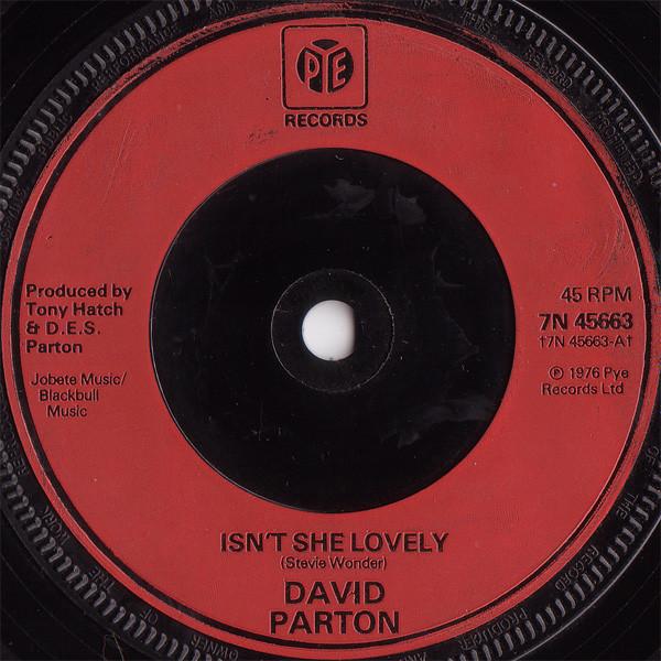 

7inch Record DAVID PARTON Isnt She Lovely 7N45663 Pye Records 1976 UK SoulFunk Used