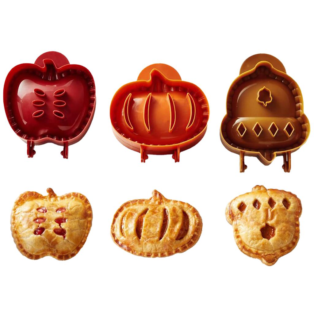 Fall Hand Pie Molds Set Dough Press Mold Tools Set Halloween Christmas Mini Pie Mould Baking Pie Molds Pumpkins Apples Hazelnuts