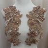 Crystal Embroidered Patch Sequin Floral Applique Rhinestone Beaded Fabric Corset Bodice