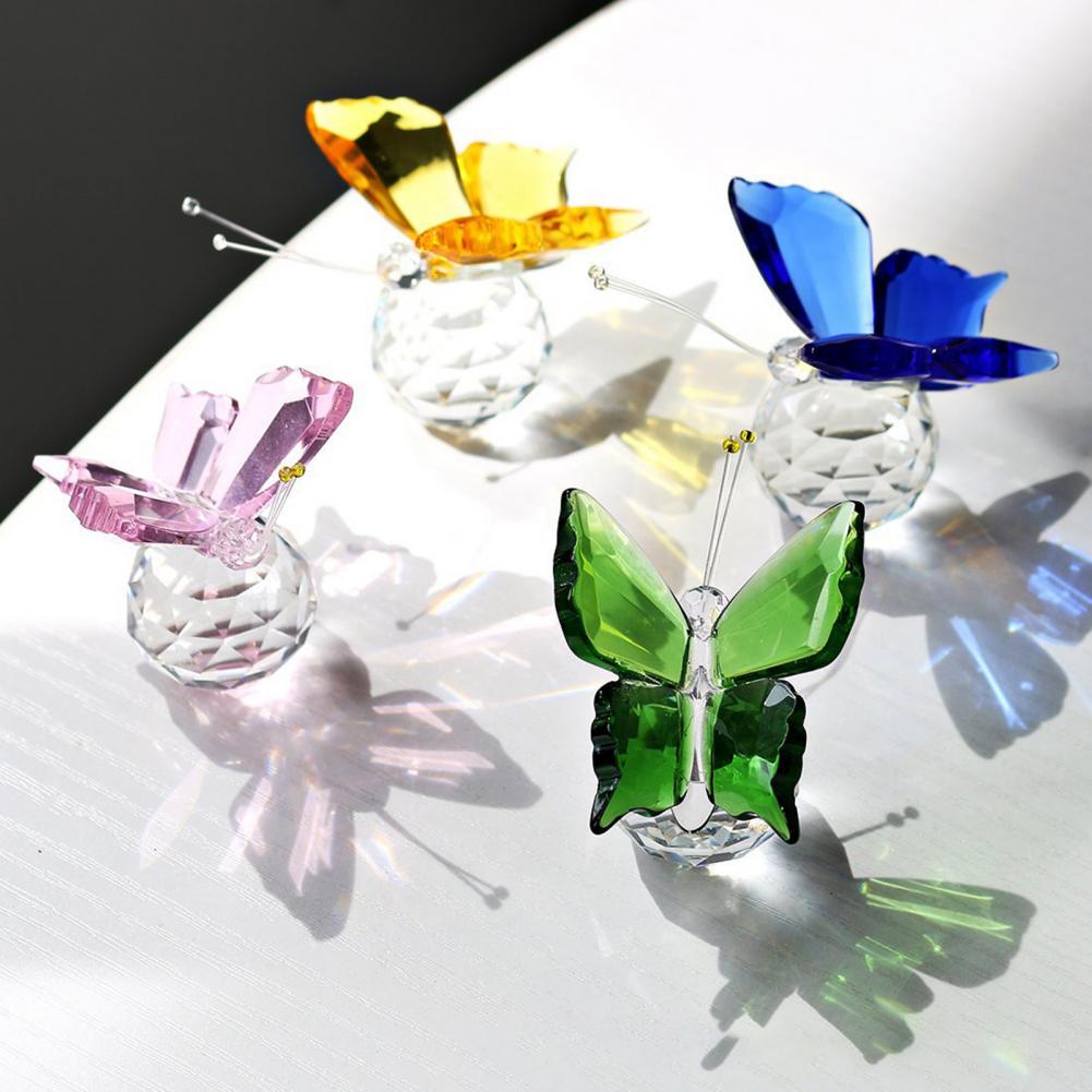 Unique Desktop Ornament Sparkling Butterfly Sculpture Sparkling Butterfly Figurine for Desk Shelf Decor Prismatic Butterfly