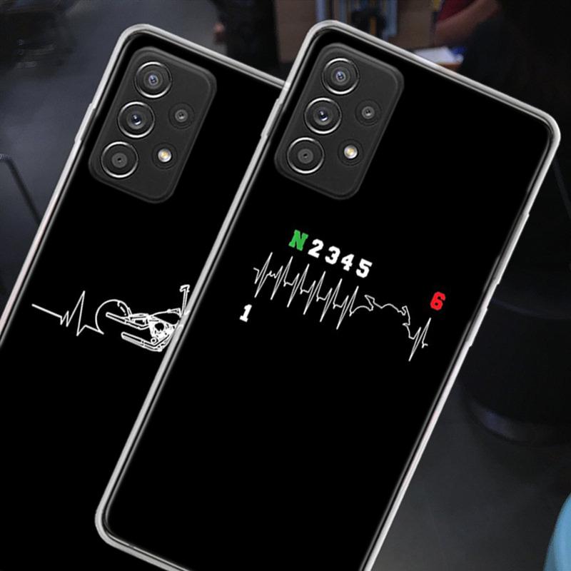 Motorcycle Heartbeat Phone Case for Samsung A54 A57 A37 A17 A14 A15 A12 A24 A34 A55 A35 A25 A52S A07 A05S A04S A22 A32 A72 Galax