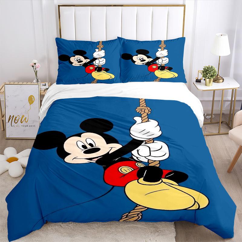 3pcs Lively Mickey Design Printed Bedding Set, Soft and Comfortable Quilt Cover for Bedroom, Guest Room F056