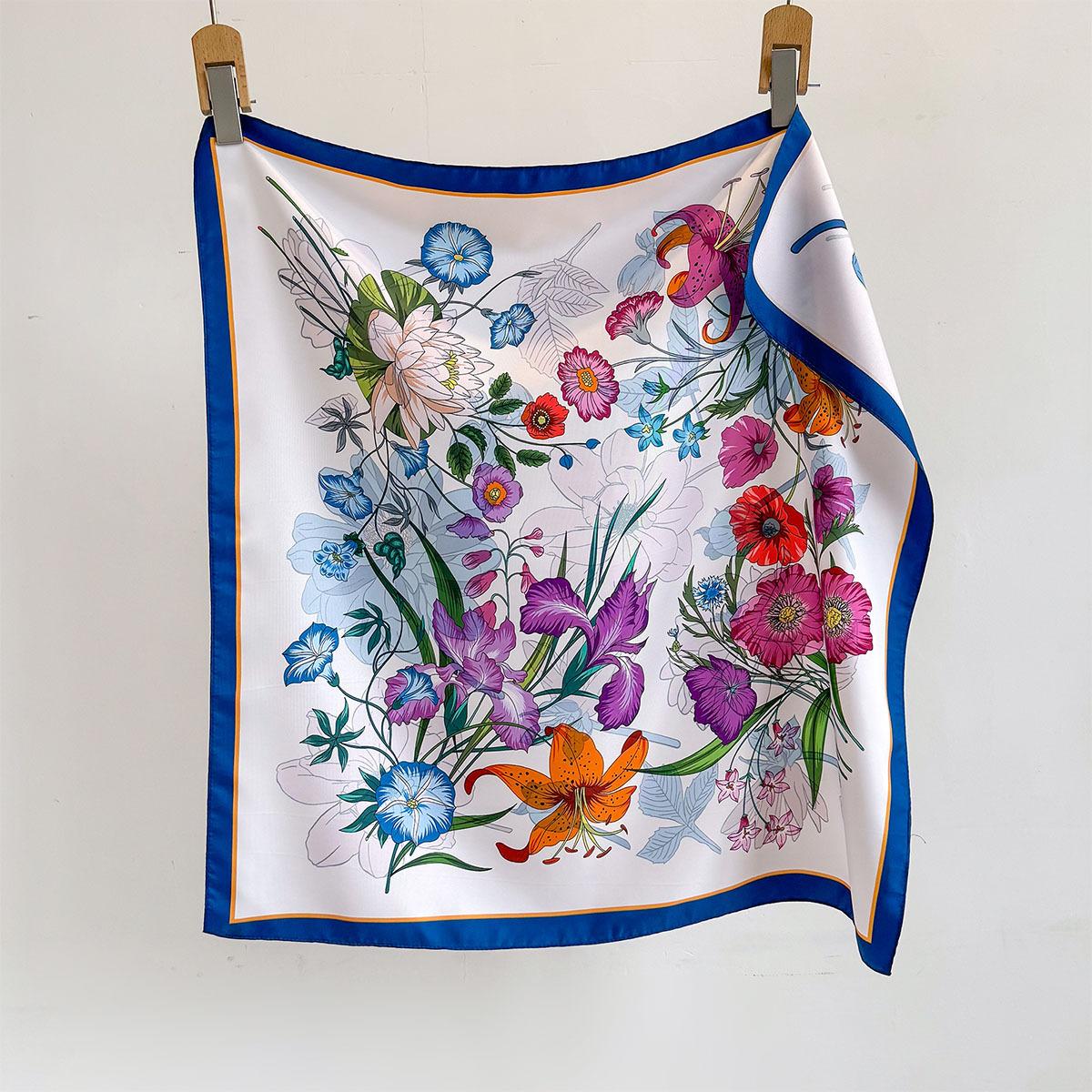 

Luxury Imitation Silk Square Scarf Women‘s Double-sided Paisley Print Neckerchief Bandanas Hairbands Shawls Wraps For Travel