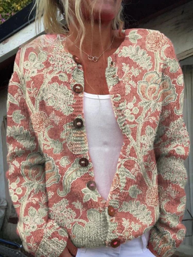 European Style 3 D Print Cardigan Knitted Jacket Spring and Fall Women 7 Sweater
