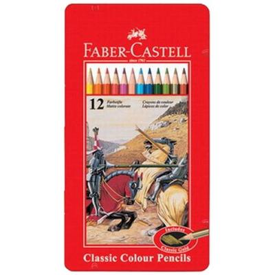 Faber-Castell Regular Colored Pencil Tin Case, 12 Colors, 1 Piece, Korean Toy Supplies