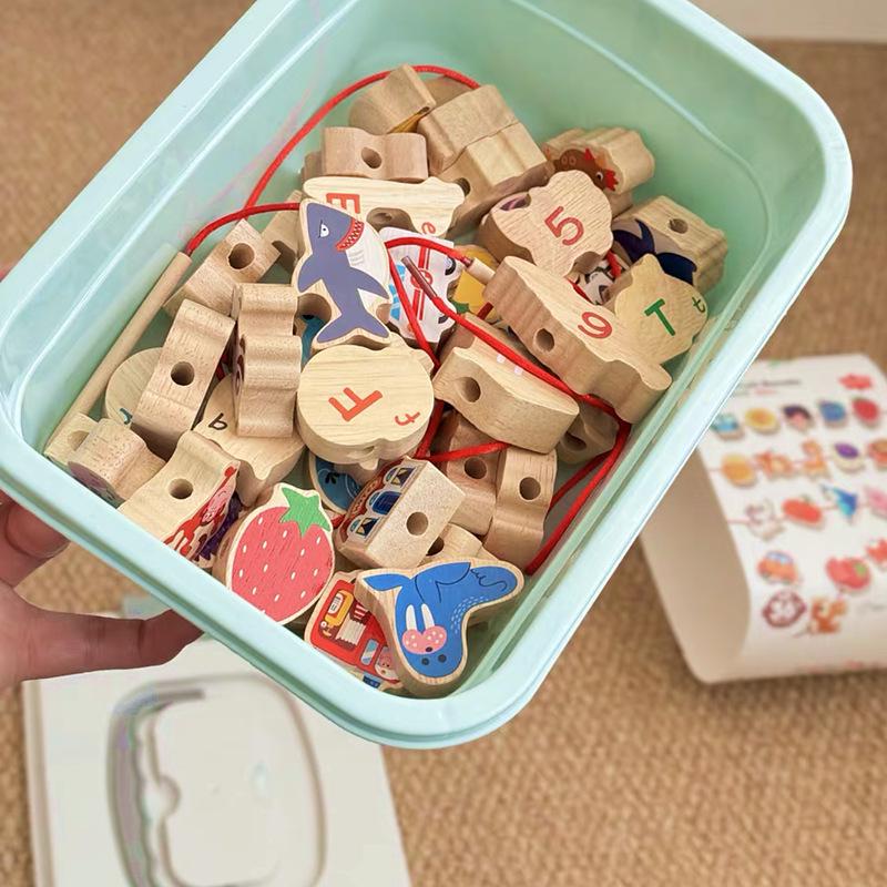 

Solid Wood Montessori Stringing Beads Set for Early Education
