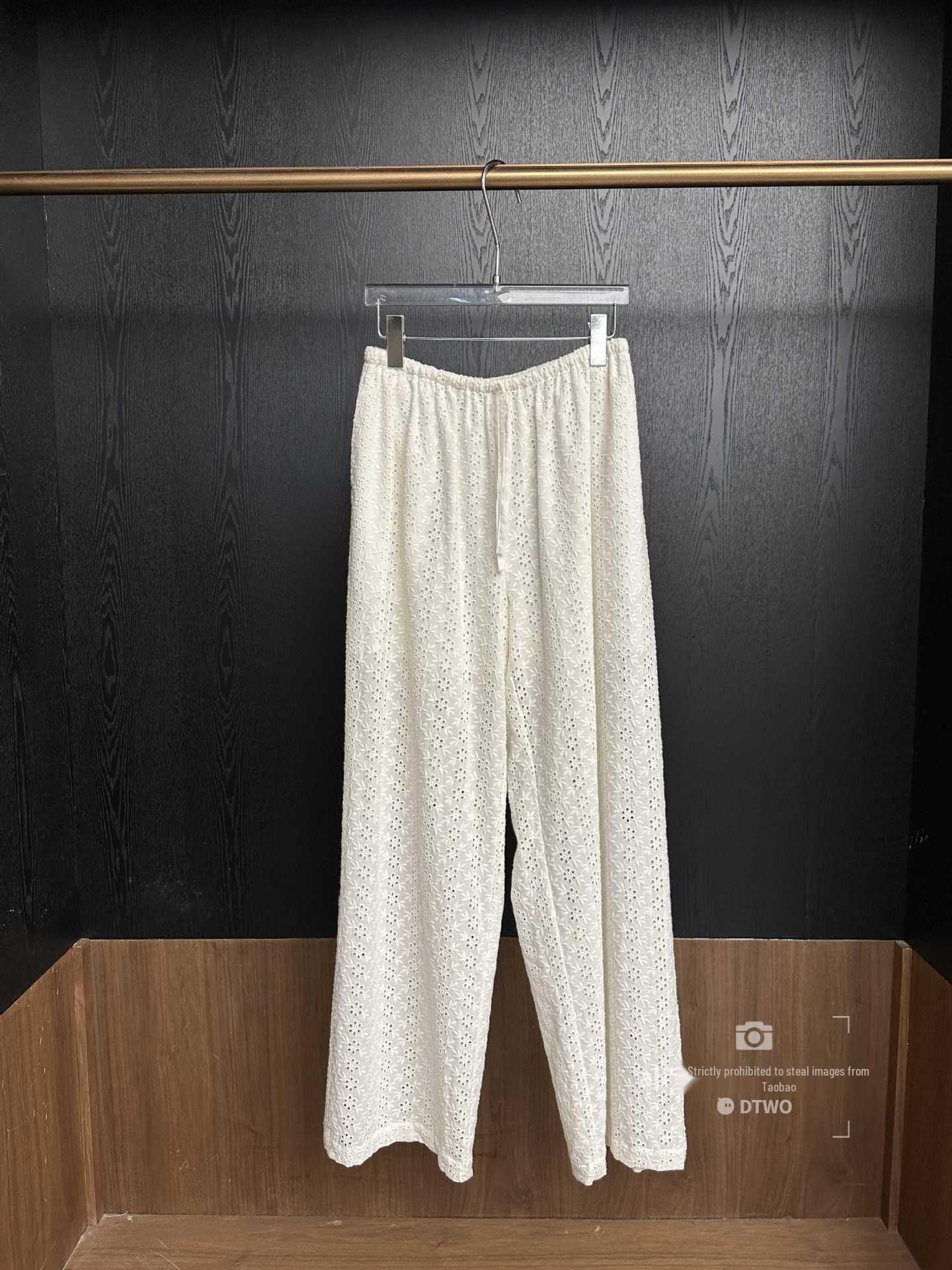 

Spring 2026 Heavy Embroidery Casual Wide-Leg Pants L белый